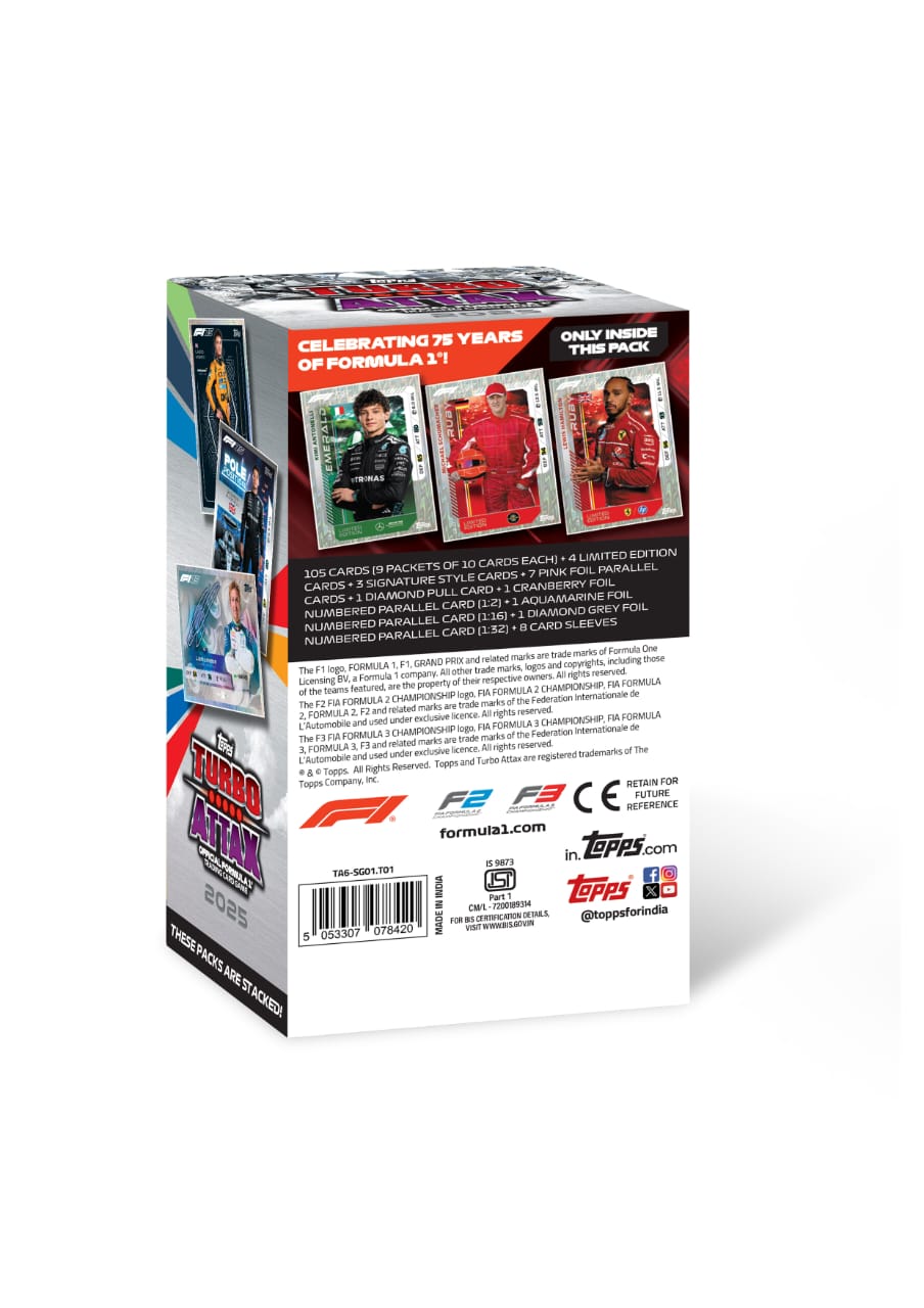 Smart Pack – Topps India F1 Turbo Attax 2025 (Ships 10th September)