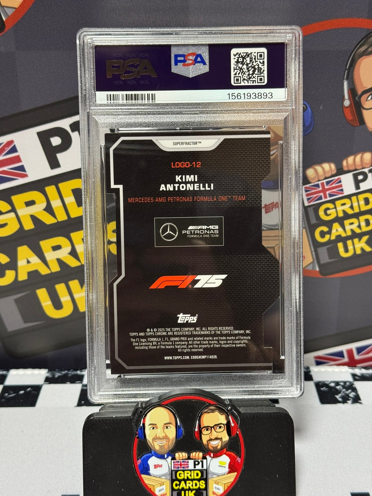 Kimi Antonelli SUPERFRACTOR 1/1 Rookie RC - Topps 2025 Chrome F1 75th Anniversary Logo