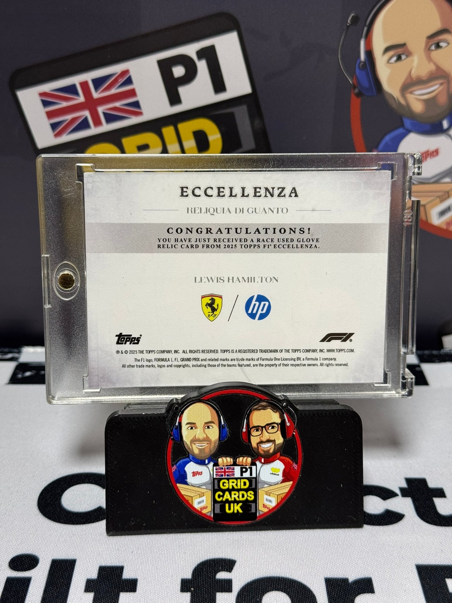 Lewis Hamilton Glove Relic RED 5/5 - Topps 2025 Eccellenza Reliquia Di Guanto