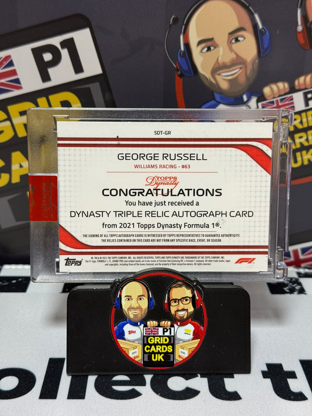 George Russell Triple Relic AUTO RED 3/5 - Topps 2021 Dynasty