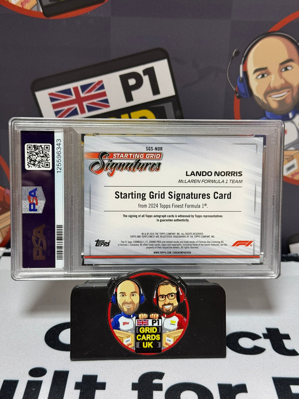 Lando Norris AUTO RED 3/5 - Topps 2024 Finest Starting Grid Signatures - PSA 9 / Auto 10