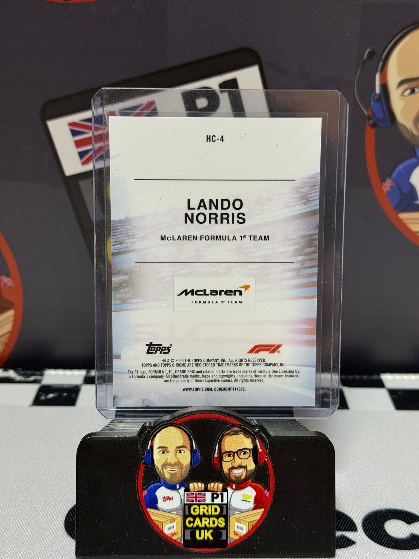 Lando Norris Helmet Collection ORANGE 08/25 - Topps 2025 Chrome