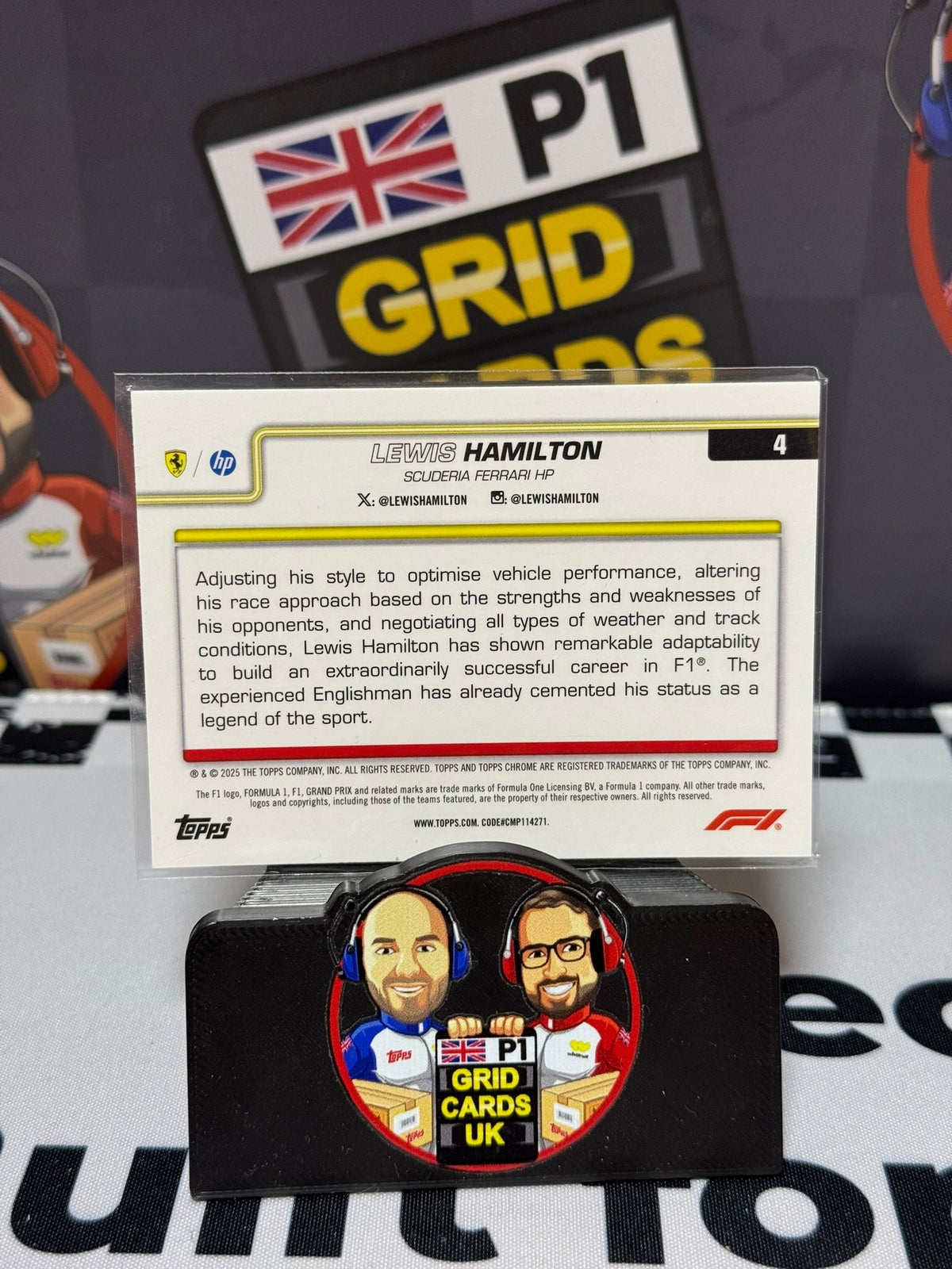 Lewis Hamilton Ferrari Portrait F1 75 26/75 - Topps 2025 Chrome