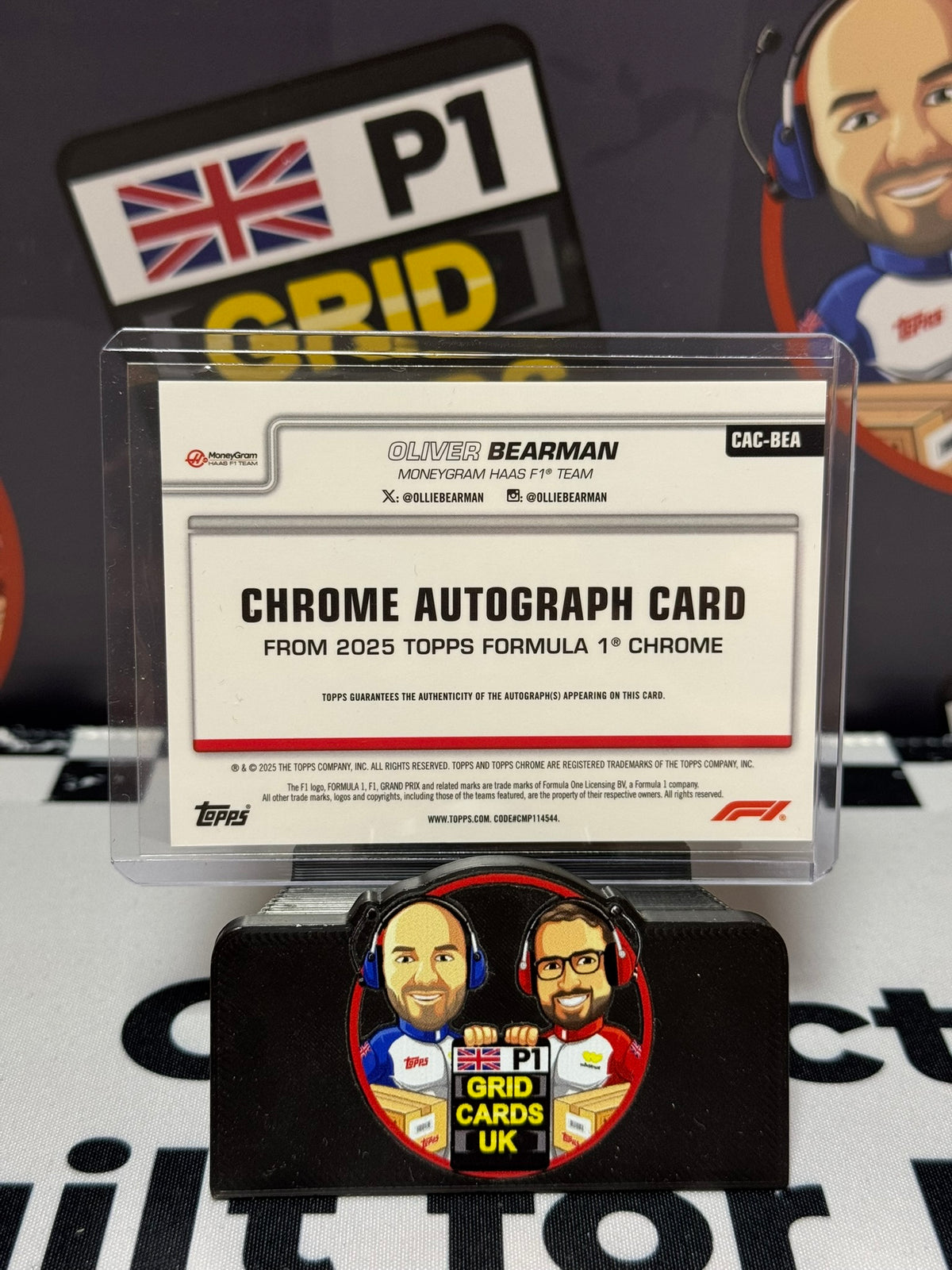 Oliver Bearman AUTO 078/159 Rookie RC - Topps 2025 Chrome Sapphire