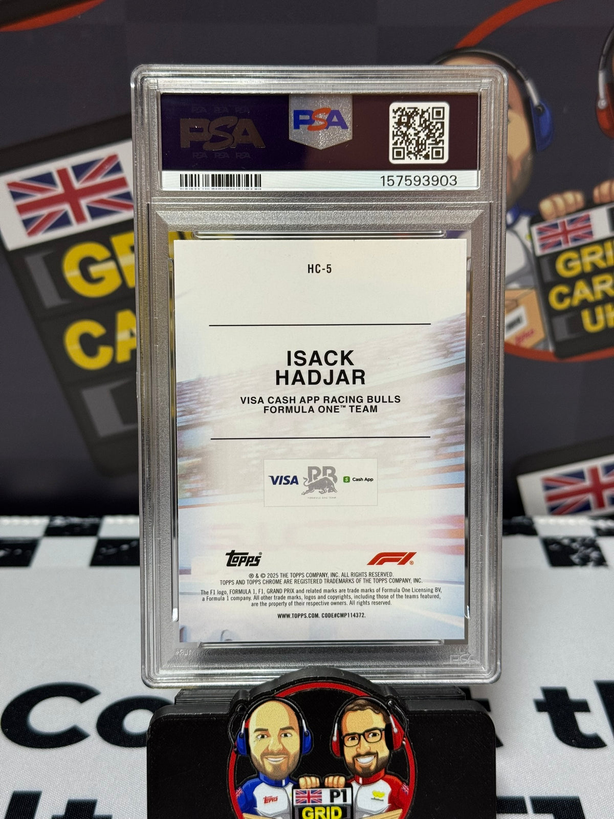 Isack Hadjar Helmet Collection LOGOFRACTOR Rookie RC - Topps 2025 Chrome - PSA 10