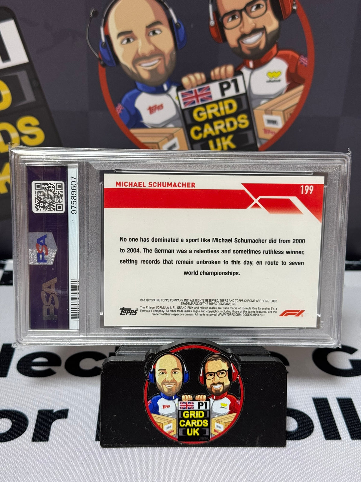 Michael Schumacher BLACK & WHITE 04/15 #199 - Topps Sapphire 2023 - PSA 10