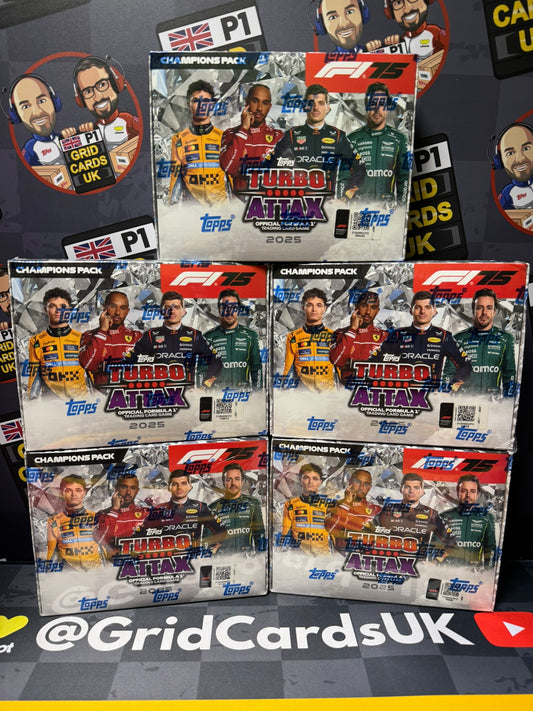5 x Champions Boxes – Topps India F1 Turbo Attax 2025 (NEW & Sealed)
