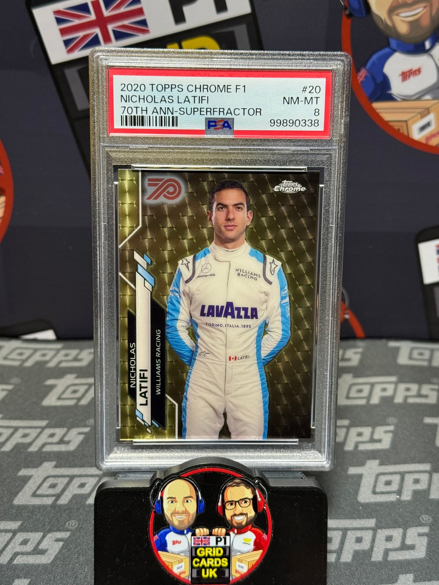 Nicholas Latifi 1/1 Superfractor #20 - Topps F1 Chrome 2020 #20 70th - PSA 8
