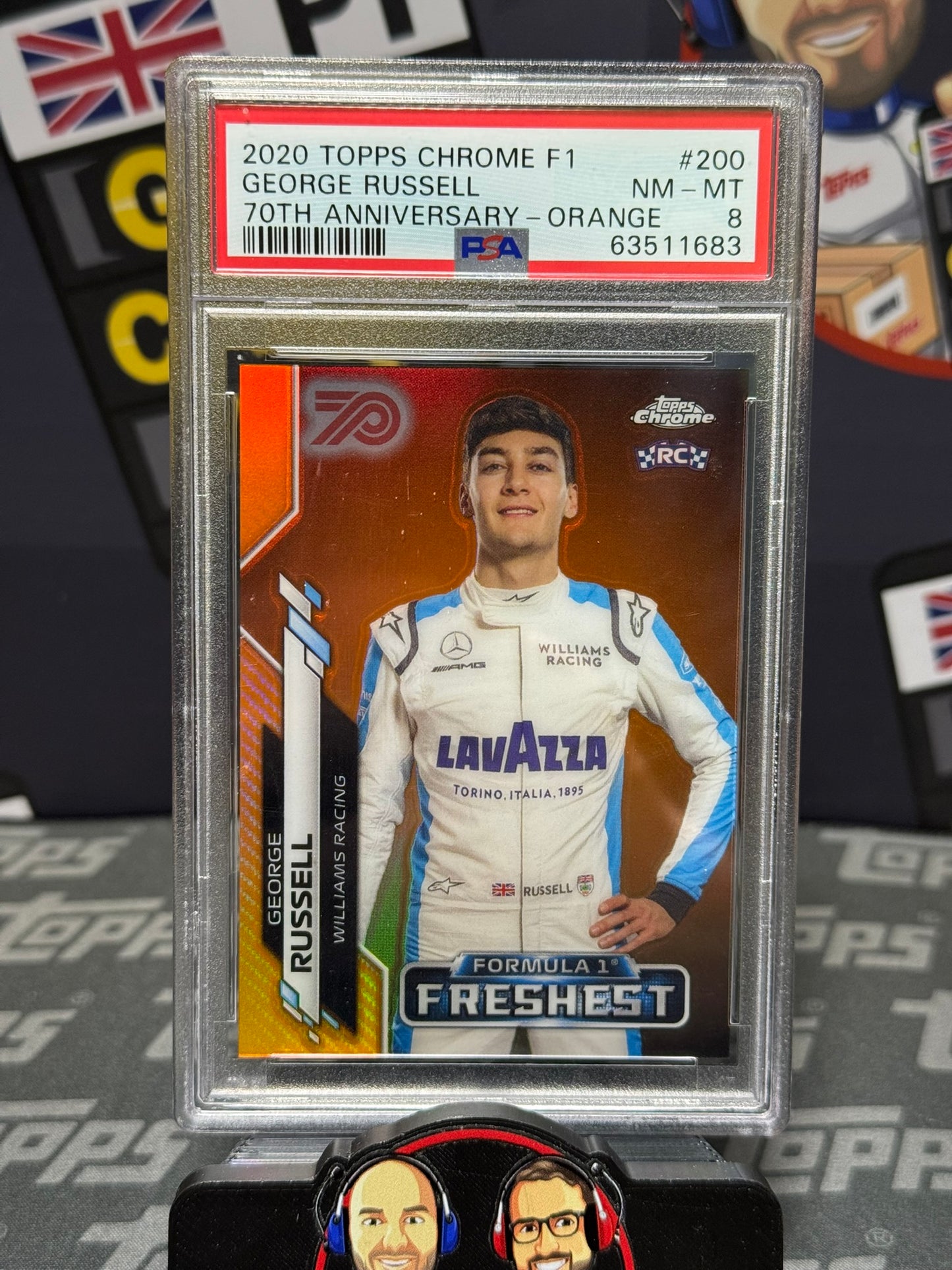 George Russell Rookie Orange 70th Freshest #200 PSA 8 - Topps F1 Chrome 2020