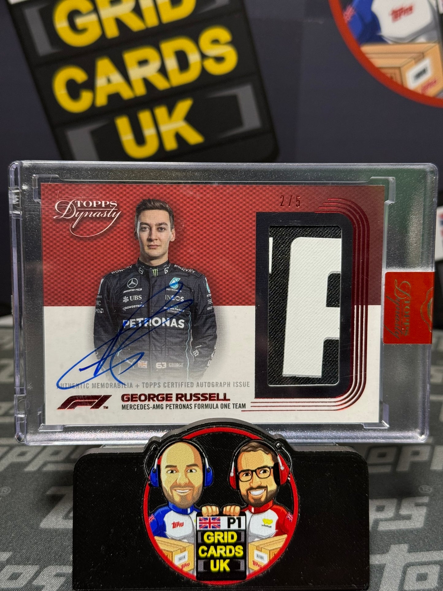 George Russell 2/5 Red Relic Auto #DAP-GRI - Topps F1 Dynasty 2022! First Year Mercedes