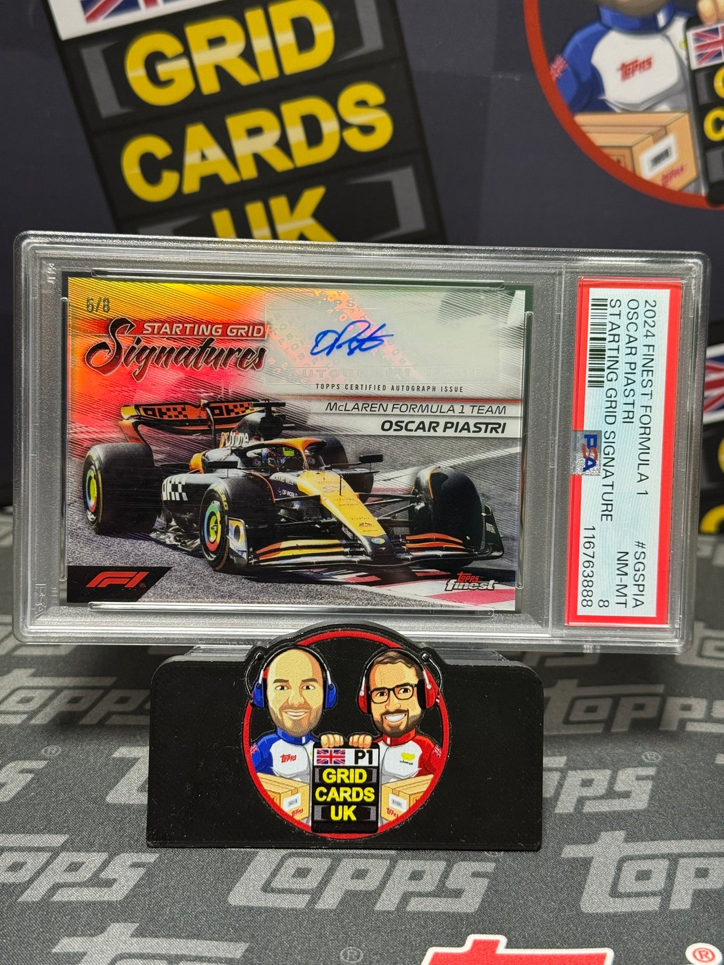 Oscar Piastri 6/8 AUTO Starting Grid - PSA 8 - Topps F1 Finest 2024