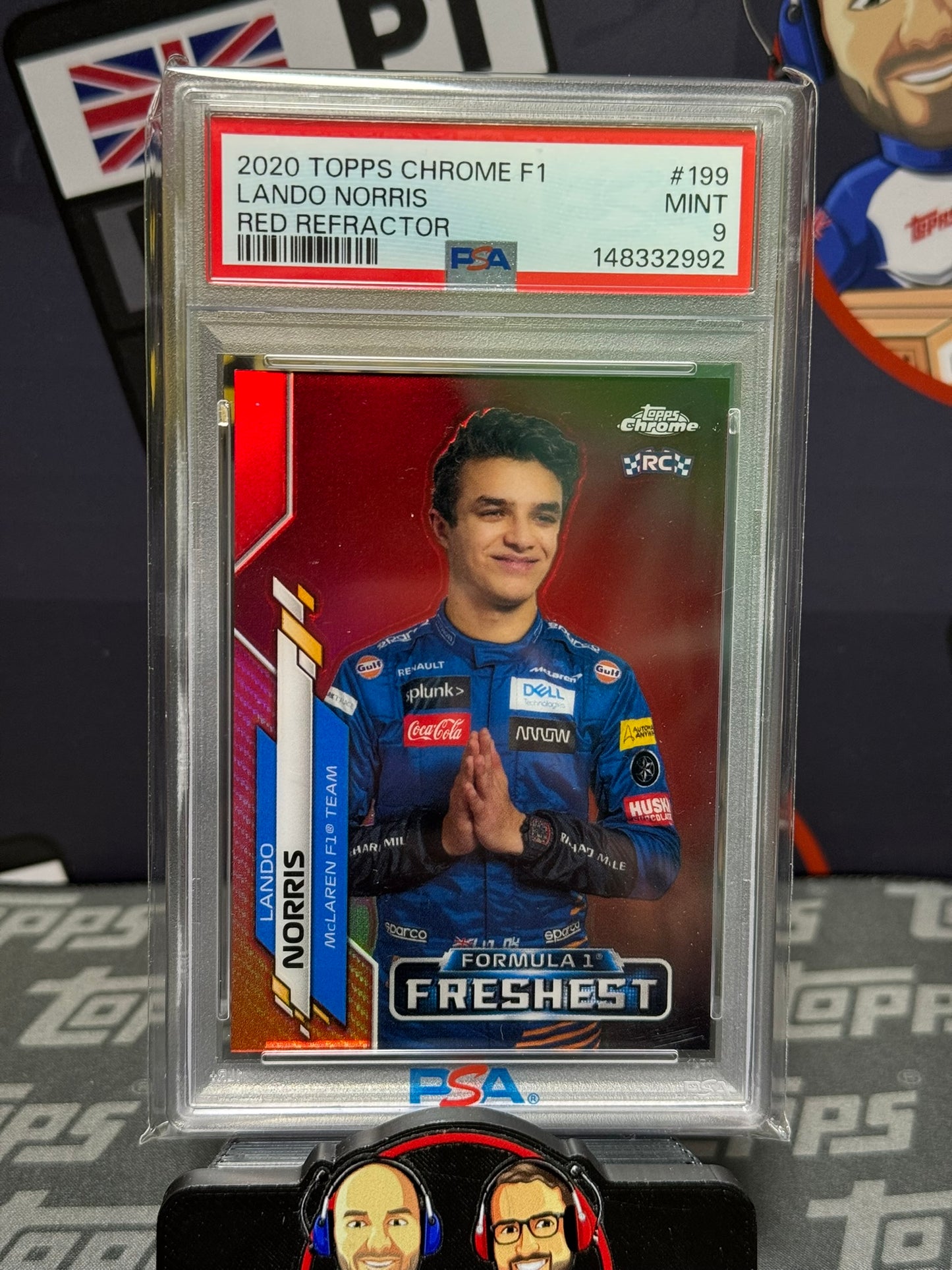 Lando Norris RC Rookie 2/5 RED Freshest PSA 9 (Highest Grade POP 1) #199 - Topps F1 Chrome 2020