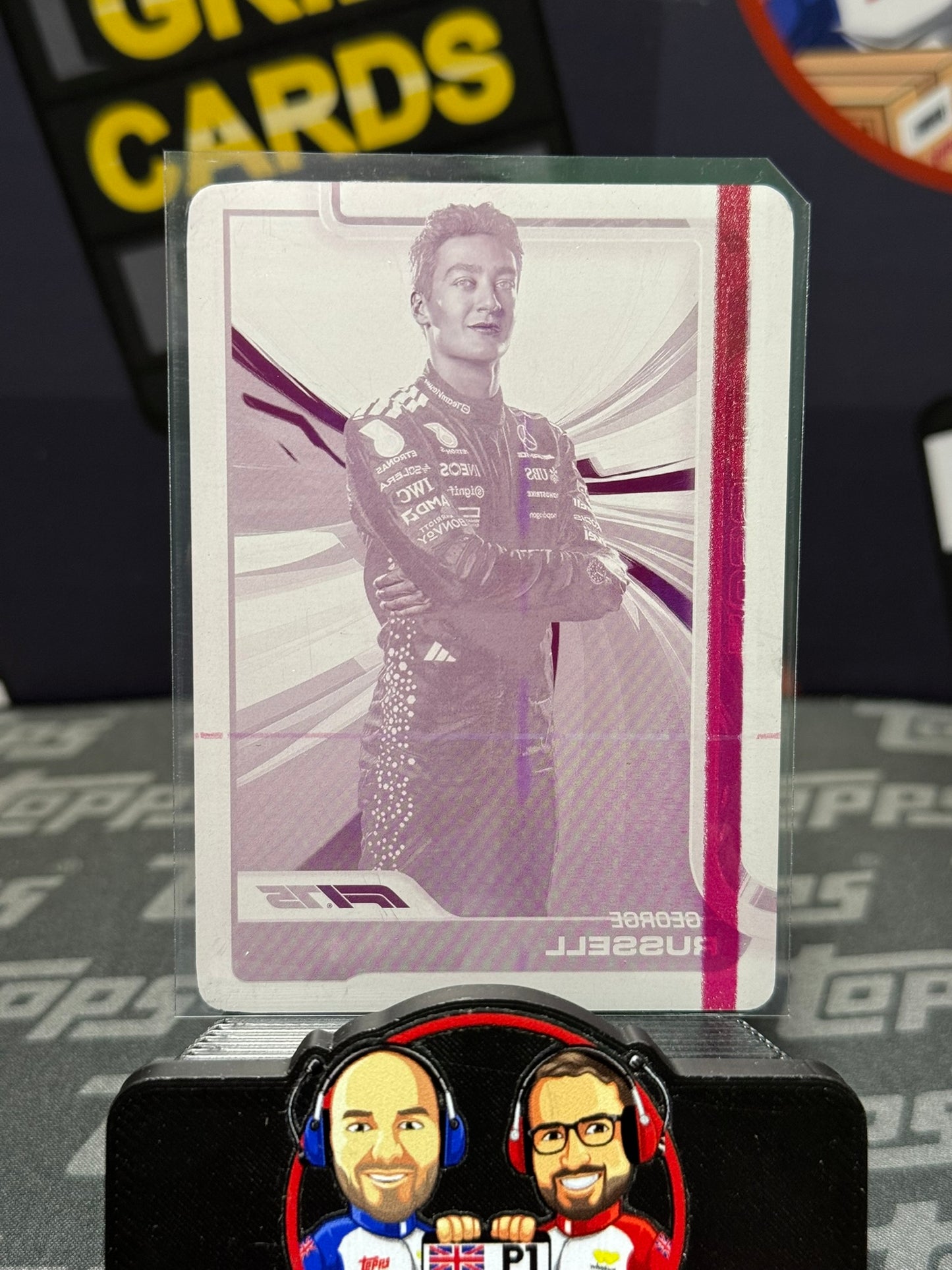 George Russell Portrait 1/1 Printing Plate Magenta #7 - Topps F1 Chrome 2025