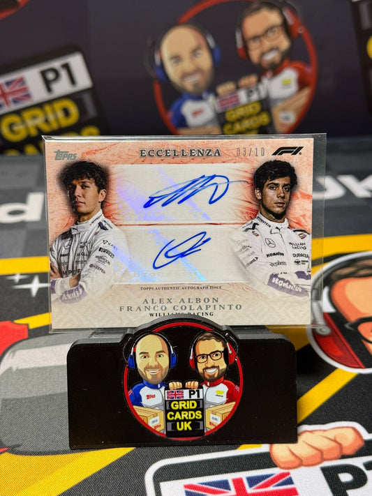 Alex Albon/Franco Colapinto Dual Auto  - Topps F1 Eccellenza 2024 - 3/10