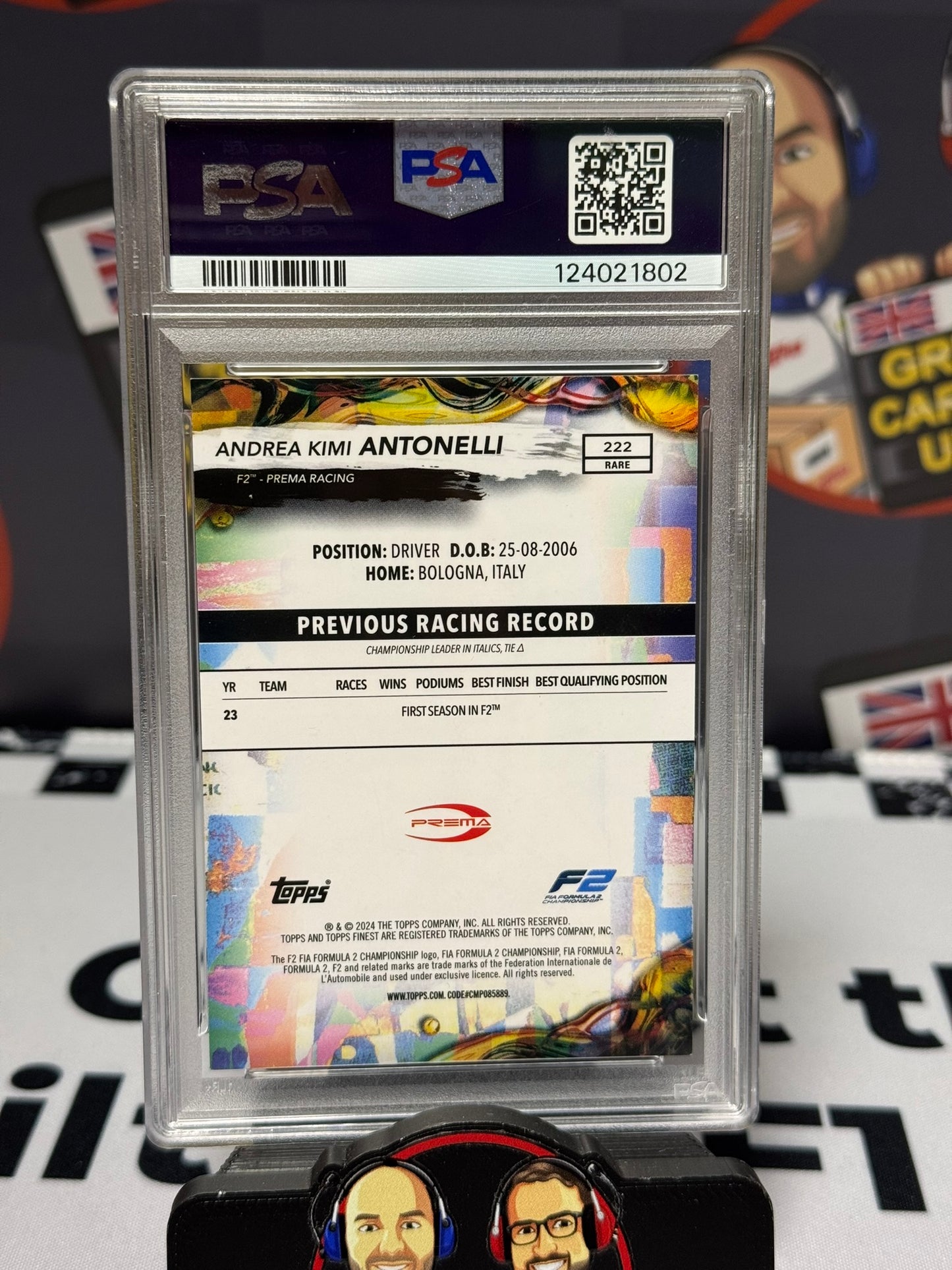 Kimi Antonelli 1/1 SuperFractor F2 1st Year #222 Rare Variation - Topps F1 Finest 2024