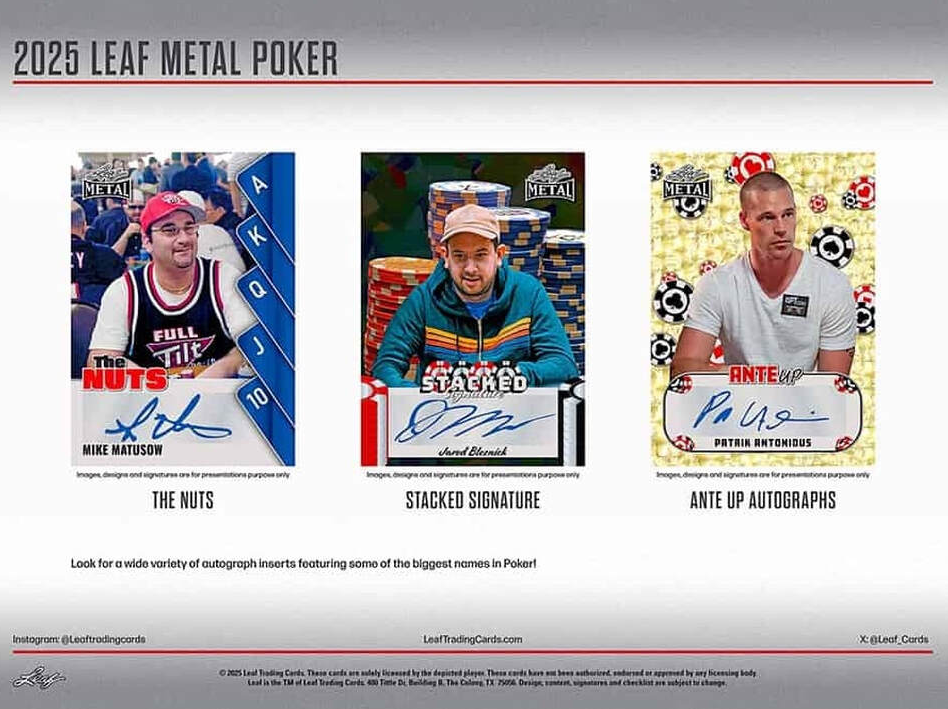 2025 Leaf Poker Trading Cards Box (New & Sealed)