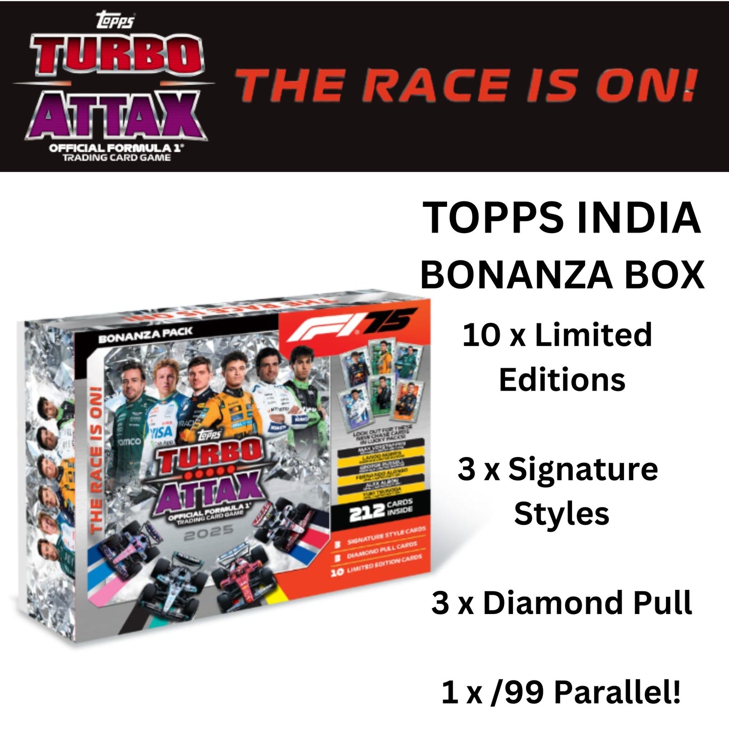 Bonanza Box – Topps India F1 Turbo Attax 2025 (New & Sealed)