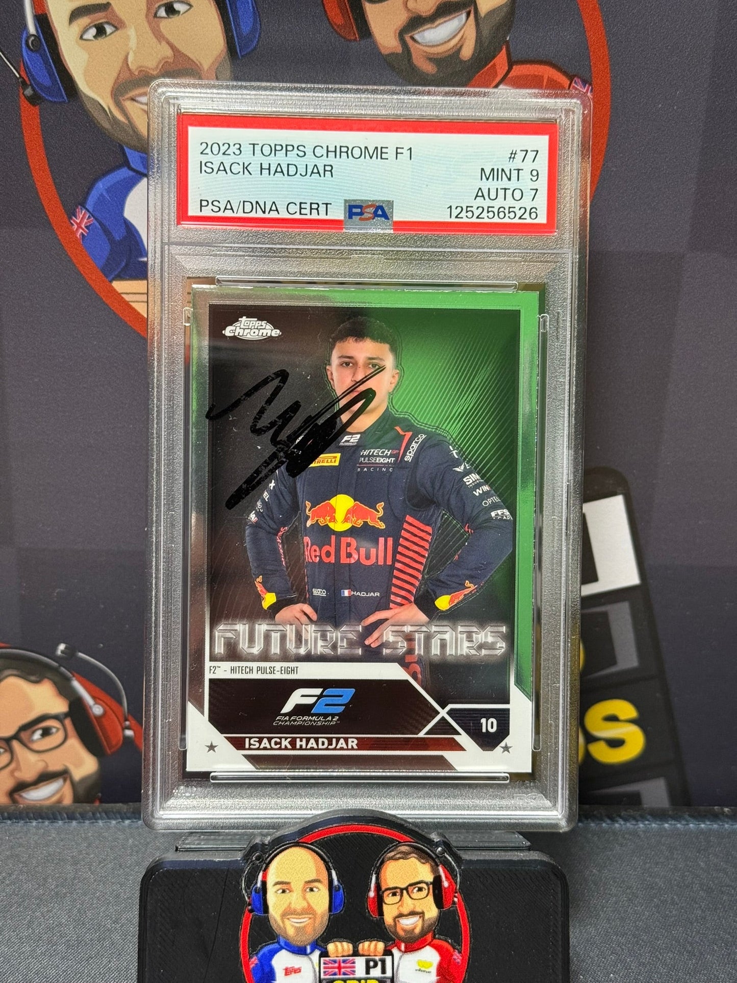 Isack Hadjar ON CARD AUTO - Topps F1 Chrome 2023 PSA 9 125256526