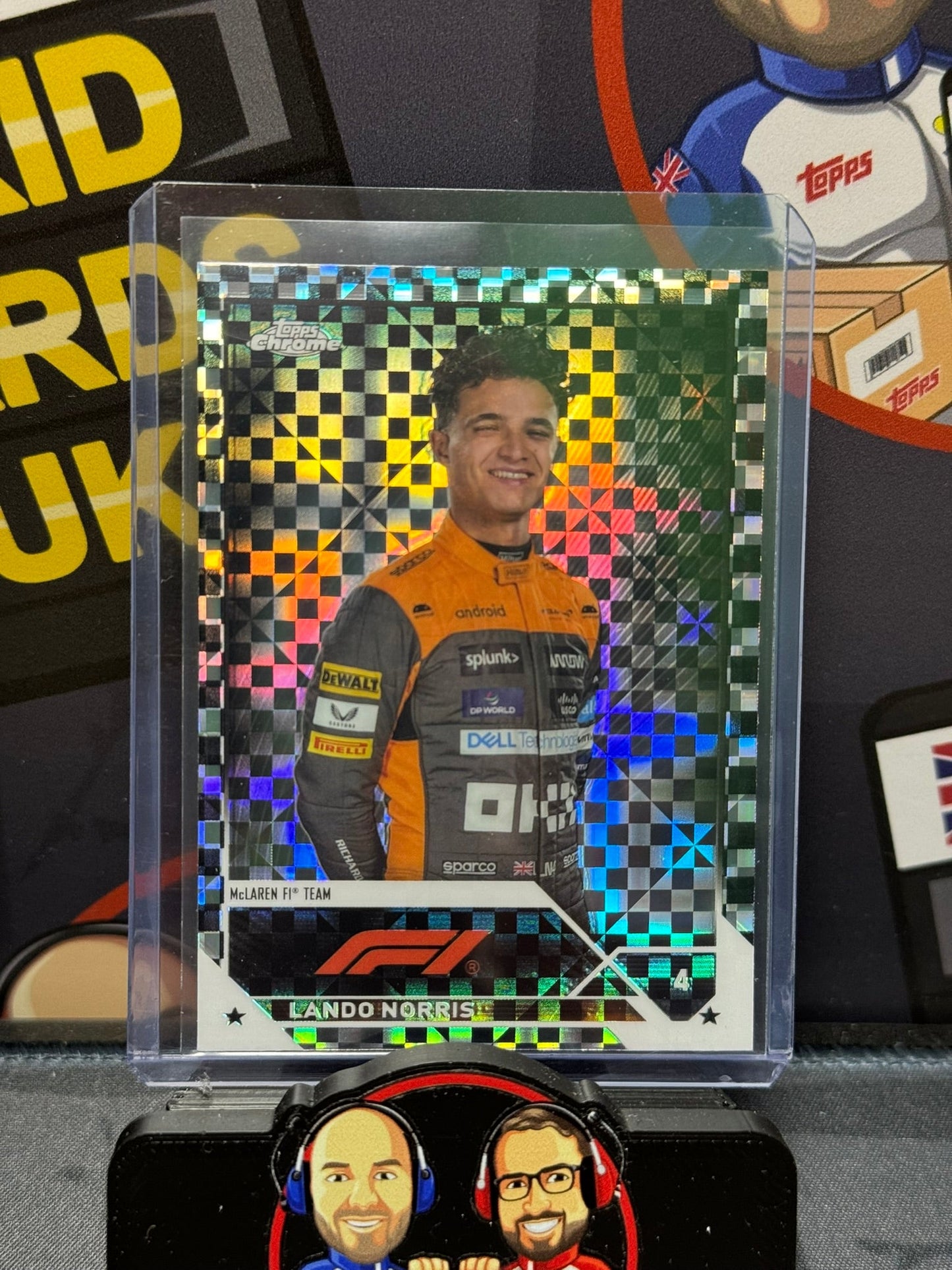 Lando Norris B&W Checker Portrait #25 - Topps F1 Chrome 2023