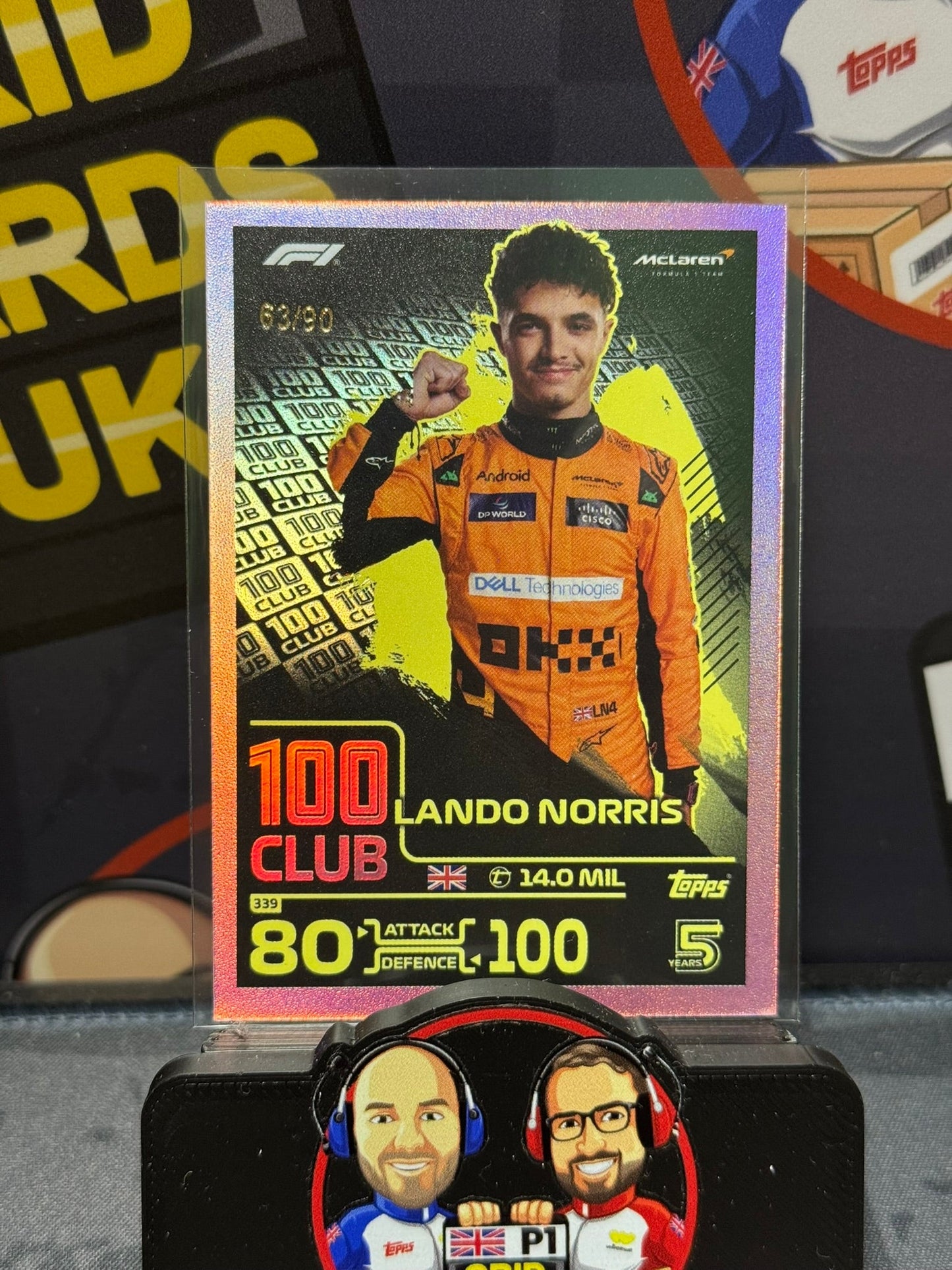 Lando Norris 63/90 Pink 100 Club - Topps F1 Turbo Attax 2024 India