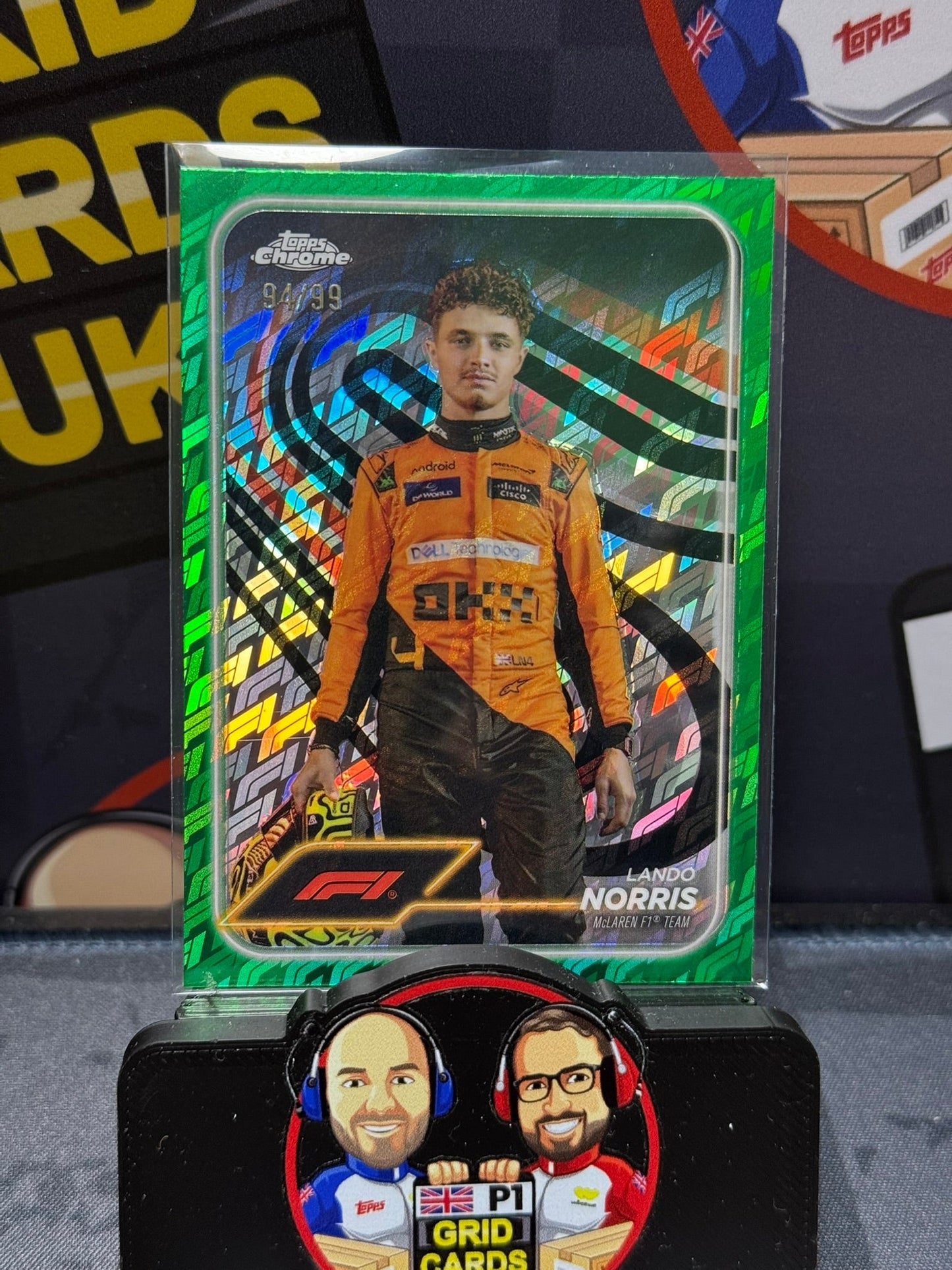Lando Norris 94/99 Green Portrait #7 - Topps F1 Logo Fractor 2024