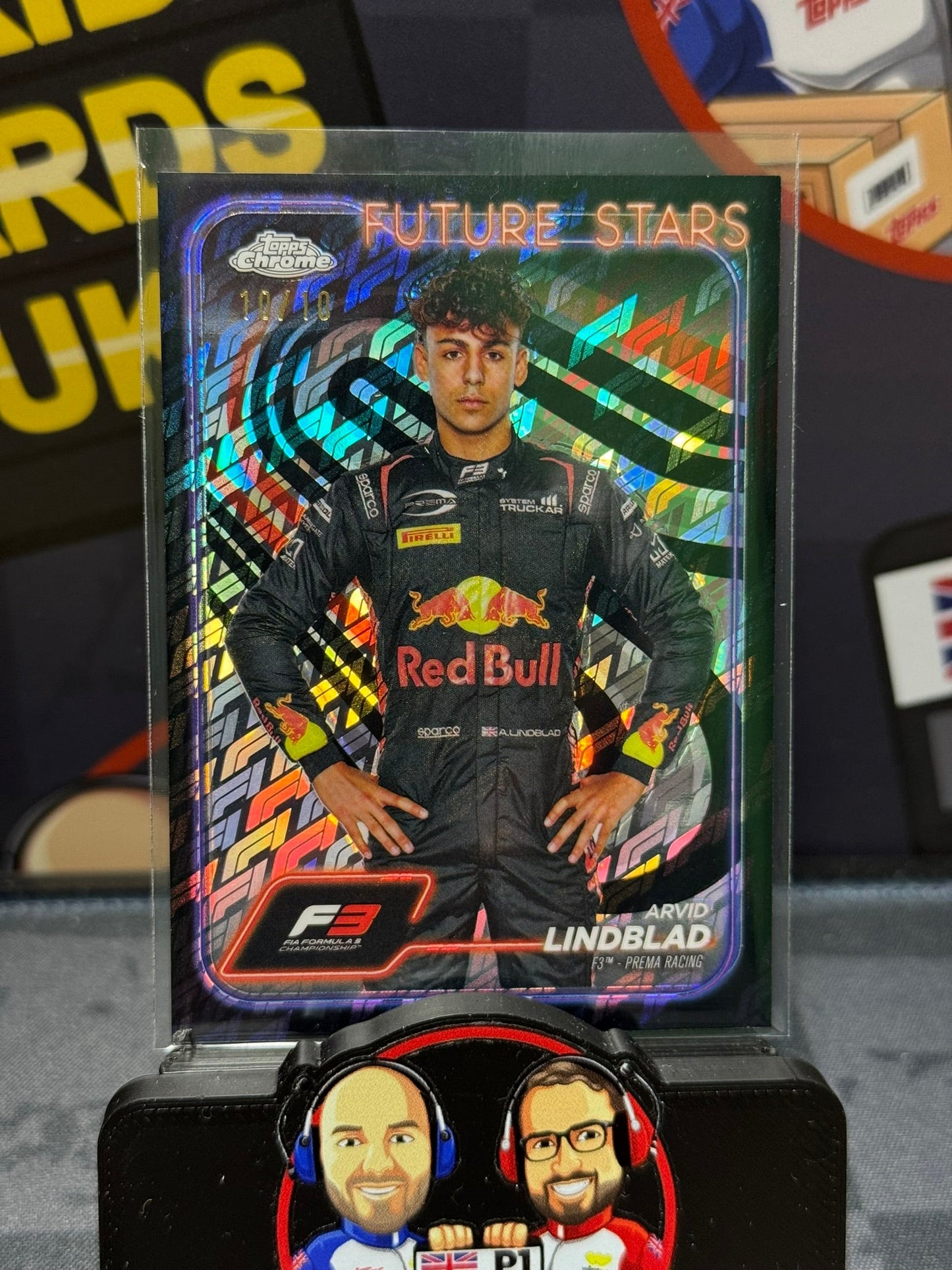 Arvid Lindblad 10/10 Black F3 Portrait #45 - Topps F1 Logo Fractor 2024