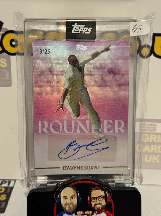 Dwayne Bravo Auto Purple 18/25 - Topps Cricket Legends 2025