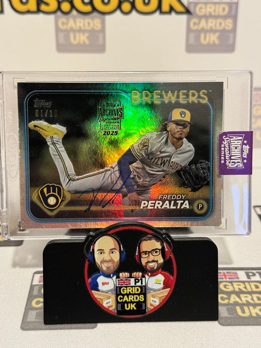Freddy Peralta Auto 1/10 Brewers - Topps Baseball 2025 Archives Signatures