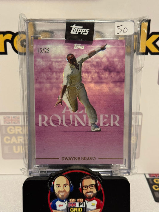 Dwayne Bravo 15/25 Purple - Topps Cricket Legends 2025