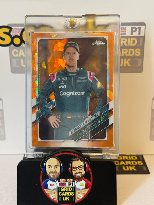 Sebastian Vettel Portrait Orange 23/25 #7 - Topps F1 Sapphire 2021