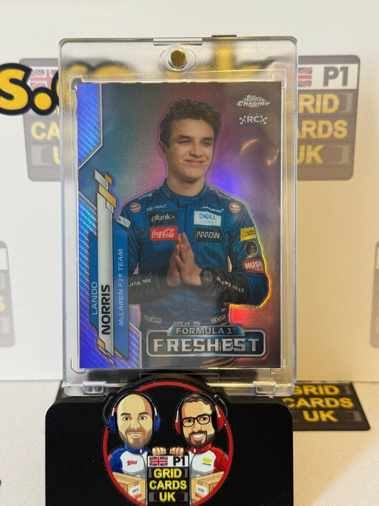 Lando Norris RC Rookie Freshest #199 Purple 21/399 - Topps F1 Chrome 2020