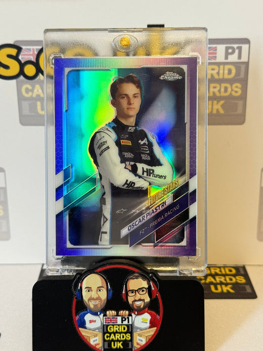 Oscar Piastri Portrait Purple 18/399 #59 - Topps F1 Chrome 2021 1st Year Oscar
