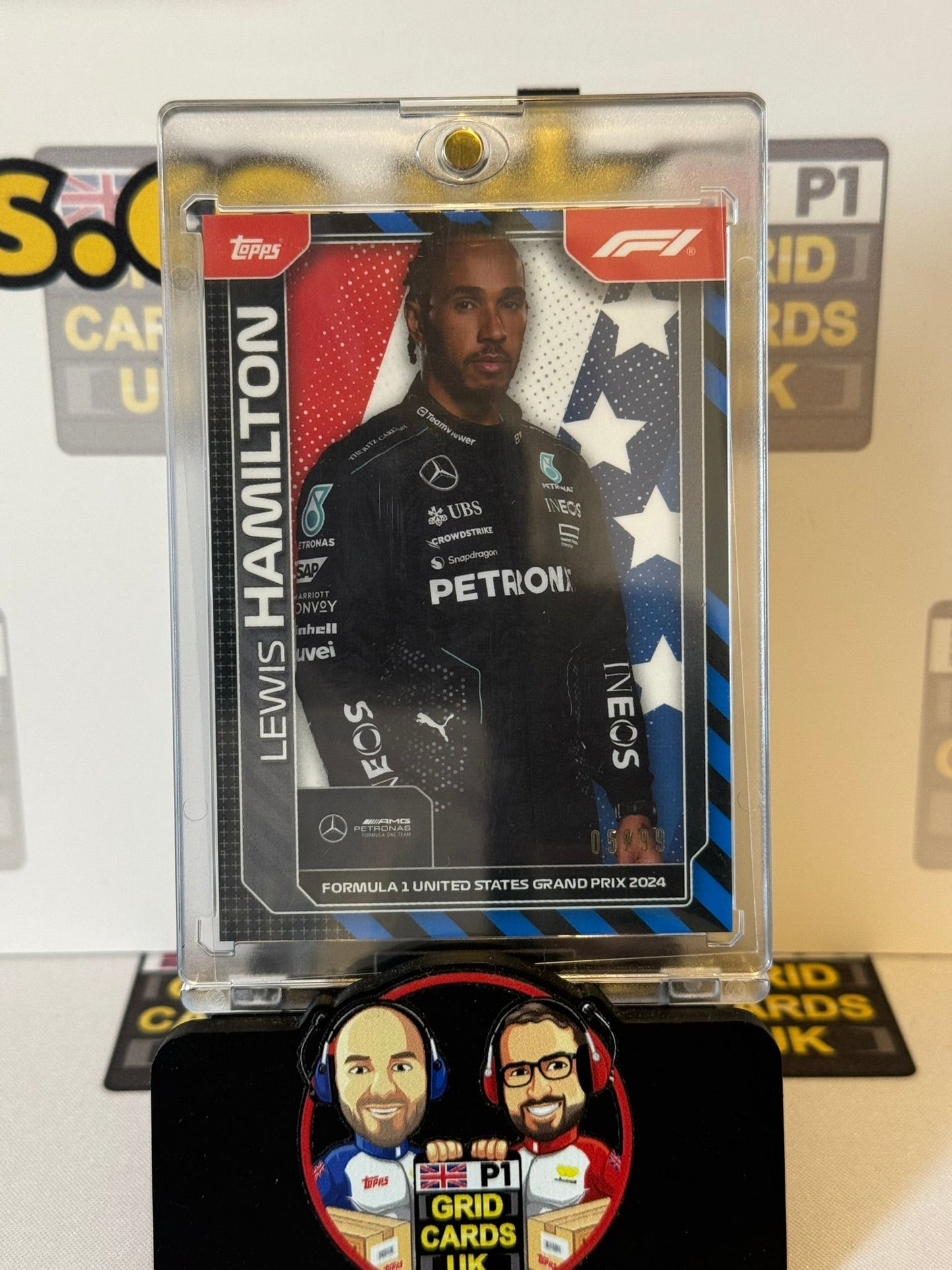 Lewis Hamilton 5/99 Blue - Topps F1 USA Austin Race Exclusive #AUT-3