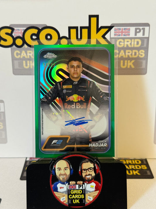 Isack Hadjar 96/99 Green Auto - Topps F1 Chrome 2024