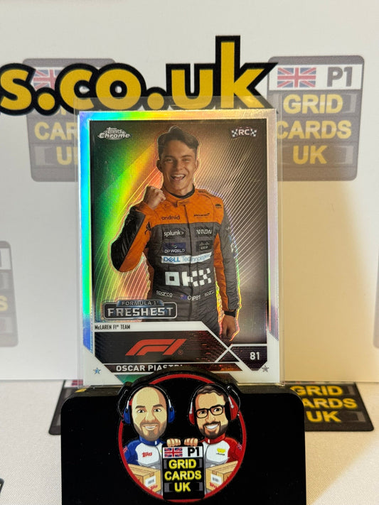 Oscar Piastri RC Rookie Freshest Refractor #195 - Topps F1 Chrome 2023