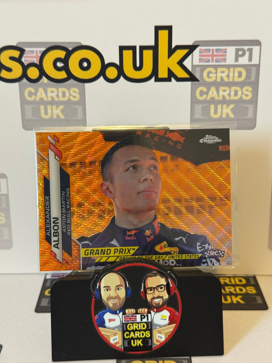 Alex Albon Orange Wave #172 11/25 RC Rookie - Topps F1 Chrome 2020