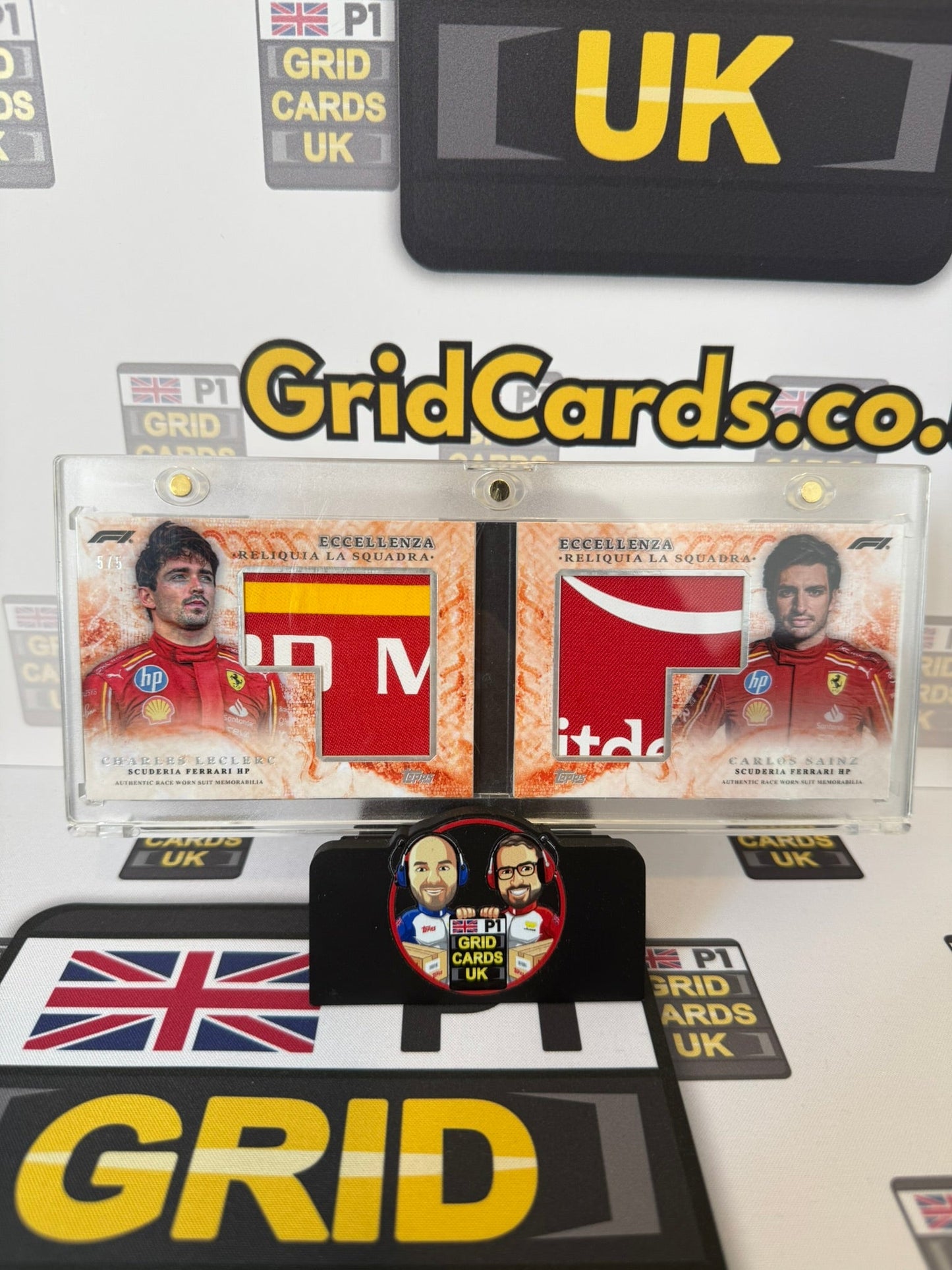Charles Leclerc & Carlos Sainz Dual Ferrari Relic 5/5 - Topps F1 Eccellenza 2024