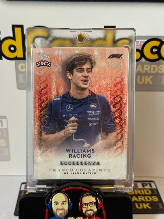 Franco Colapinto 3/10 RED RC Rookie La Passione - Topps F1 Eccellenza 2024