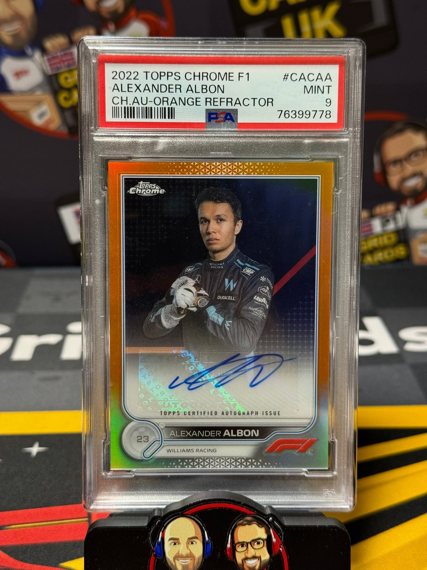 Alex Albon Auto 05/25 Orange - PSA 9 #CACAA - 2022 F1 Chrome - Graded Slab Cert: 76399778