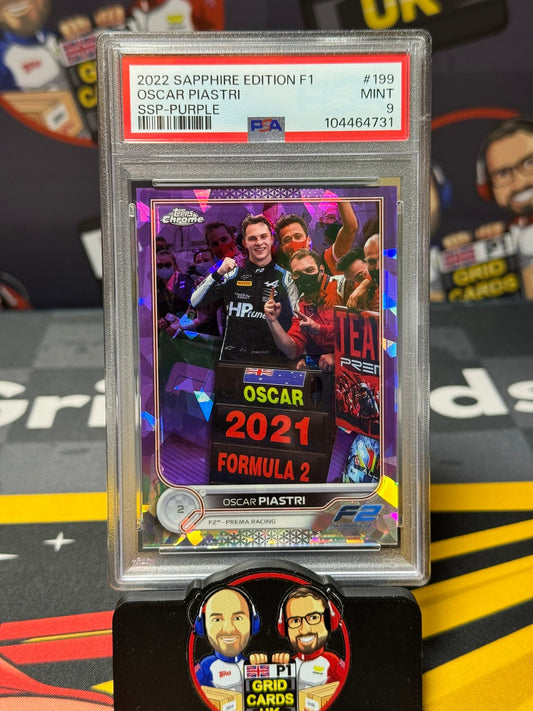 Oscar Piastri SSP IV 4/10 Purple - PSA 9 #199 - 2022 F1 Sapphire - Graded Slab Cert: 104464731