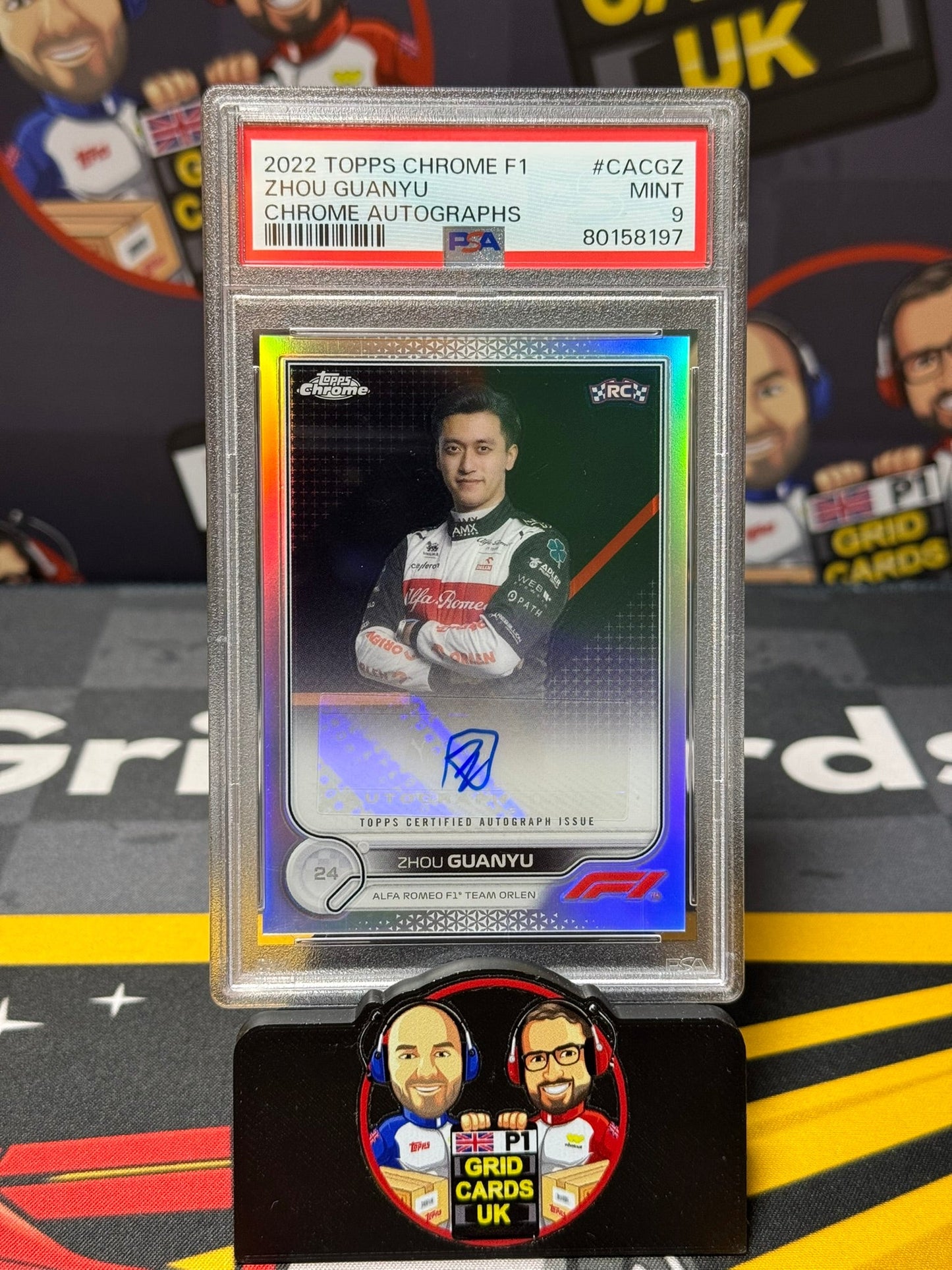 Zhou Guanyu RC Rookie Auto - PSA 9 #CACGZ - 2022 F1 Chrome - Graded Slab Cert: 80158197
