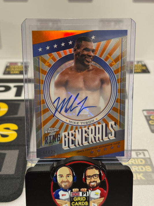 Mike Tyson Ring Generals AUTO Orange 17/25 #RGA-MT - Topps Chrome Boxing 2024