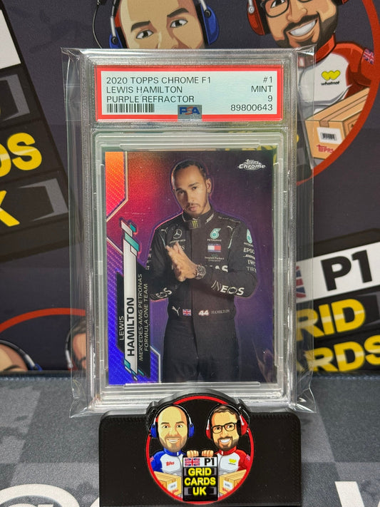 Lewis Hamilton Portrait 299/399 Purple - PSA 9 #1 - Topps F1 Chrome 2020 - Graded Slab Cert: 89800643