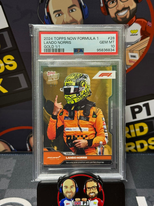 Lando Norris Pole Position 1/1 Gold - PSA 10 #28 - Topps F1 NOW 2024 - Graded Slab Cert: 95836834