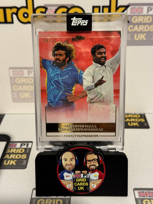 Lasith Malinga & Muttiah Muralitharan Dual 08/10 Red - Topps Cricket Legends 2025