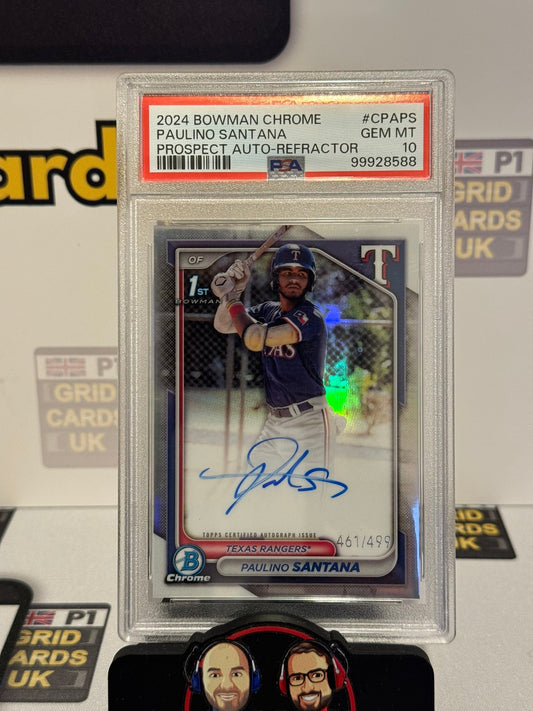 Paulino Santana Auto 1st 461/499 PSA 10 #CPAPS - Topps Chrome Bowman 2024 Baseball