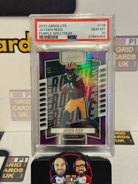 Jayden Reed RC 2/5 Purple Spectrum #118 - Panini 2023 Absolute Football NFL