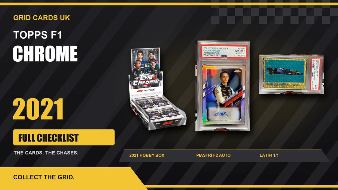 Topps F1 Chrome 2021 Cards Checklist — real product and chase cards