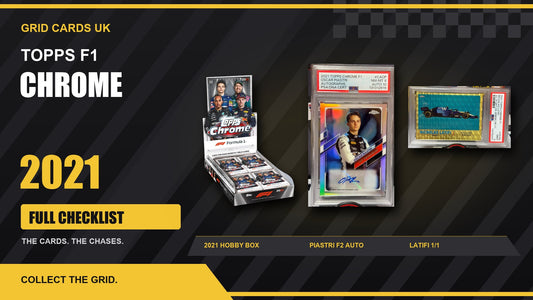 Topps F1 Chrome 2021 Cards Checklist — real product and chase cards