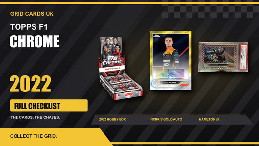 Topps F1 Chrome 2022 Cards Checklist — real product and chase cards